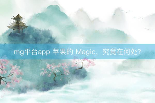 mg平台app 苹果的 Magic，究竟在何处？