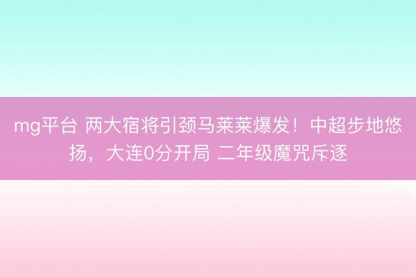 mg平台 两大宿将引颈马莱莱爆发!中超步地悠扬,大连0分开局 二年级魔咒斥逐